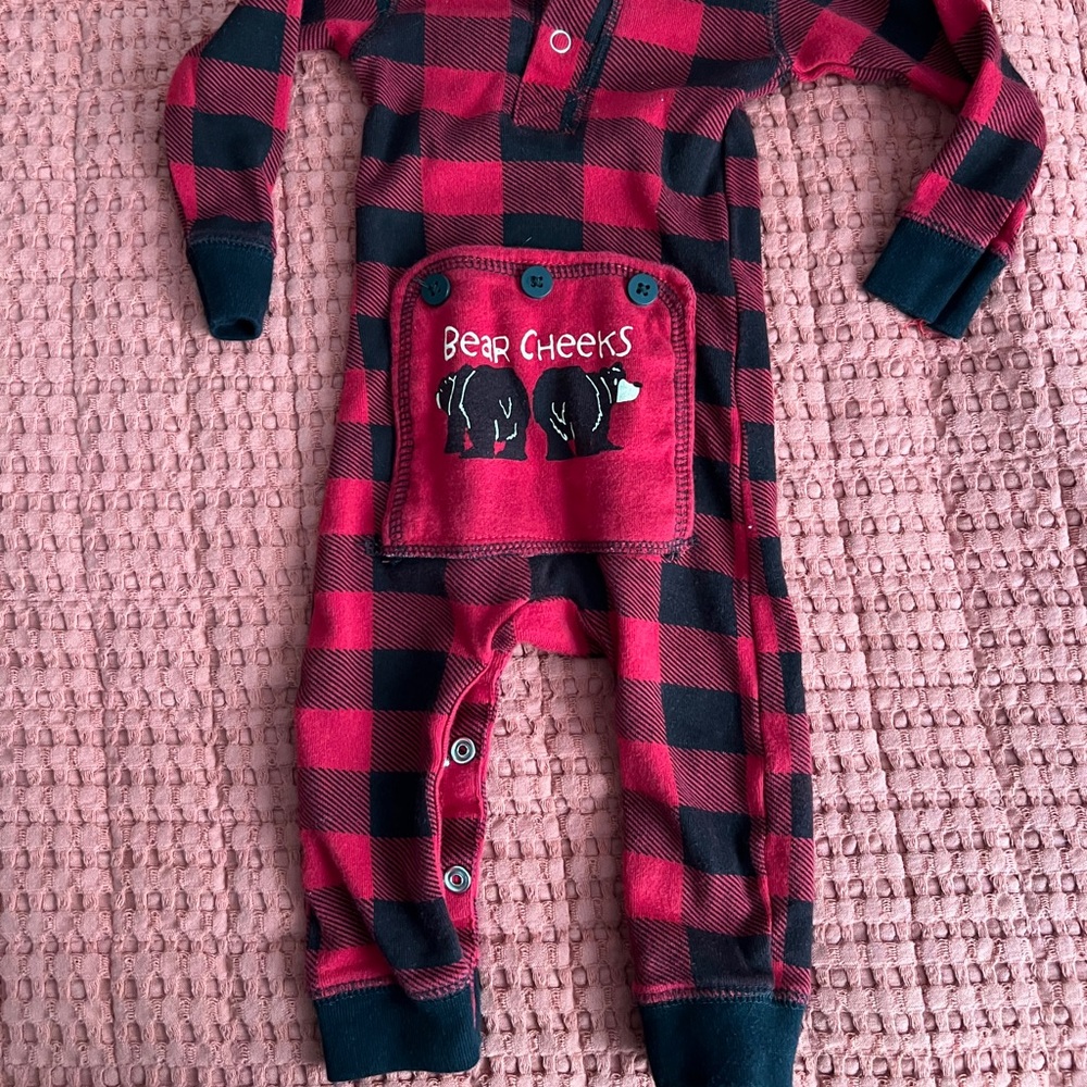 LazyOne FlapJack Christmas Pajamas “Bear Cheeks” 6 mo